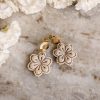 Kolczyki Kwiatuszek - Beżowe - obrazek 4
