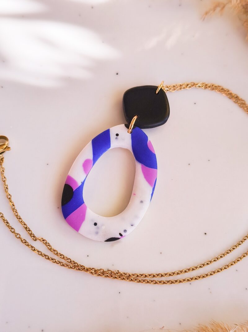 Naszyjnik Geometryczny - Fioletowy