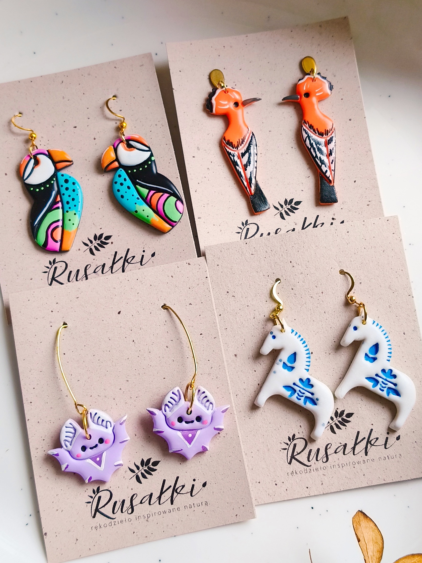 Kolczyki ptaki - Maskonury - obrazek 8