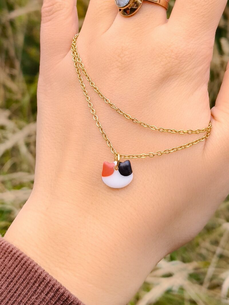 Naszyjnik z Kotem - Tricolor