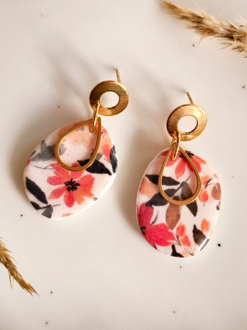 Kolczyki Czerwone Kwiaty