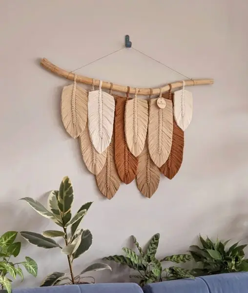 Boho dekoracje plecione nad kanapę łóżko