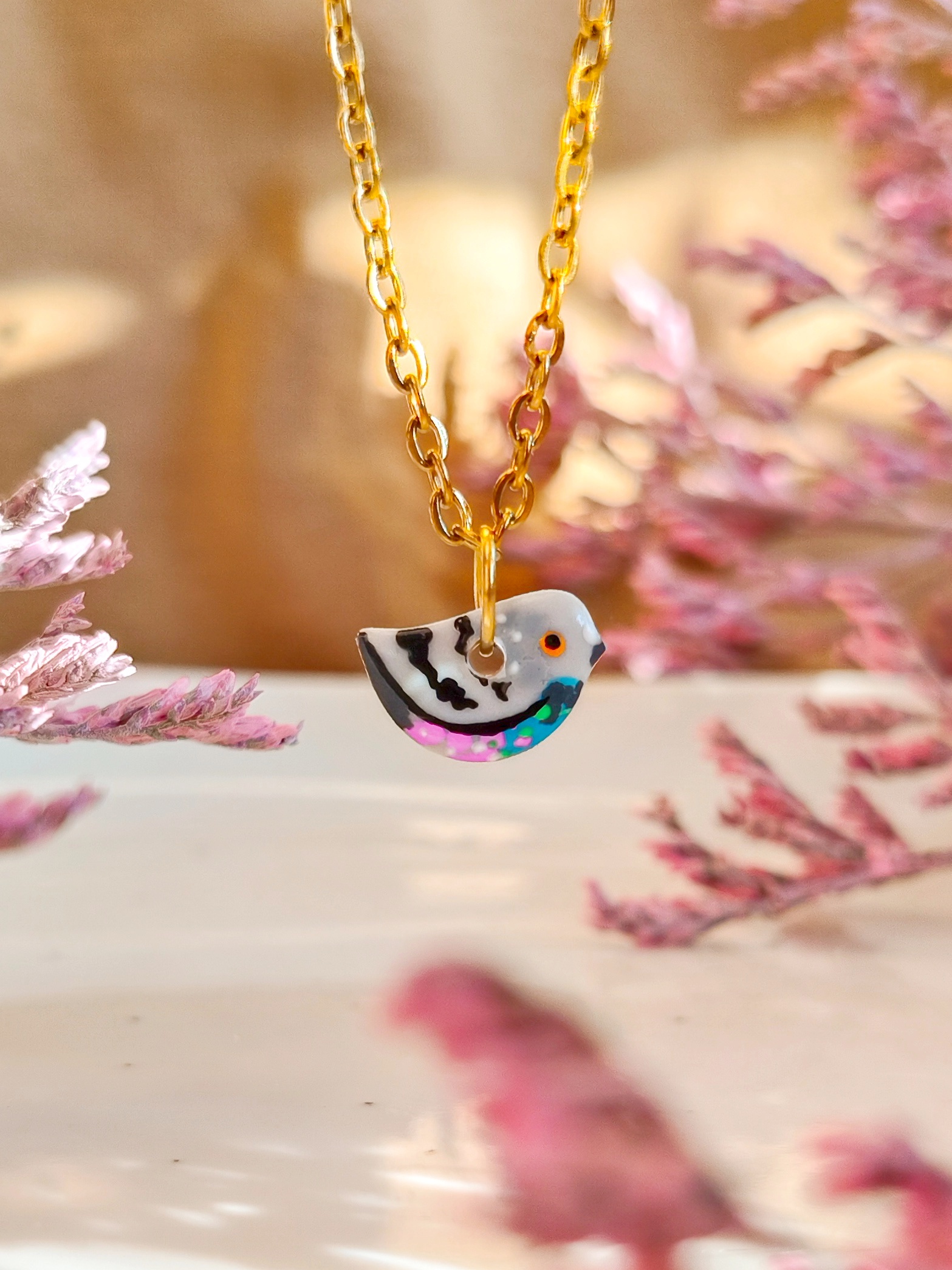 Naszyjnik ptak – mini Gołąbek