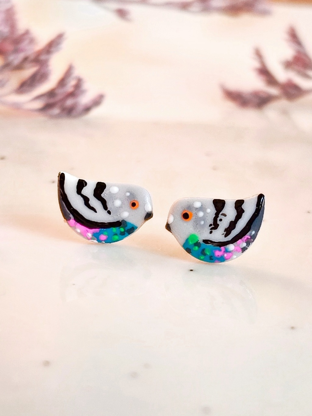 Kolczyki ptaszki – mini Gołąbki