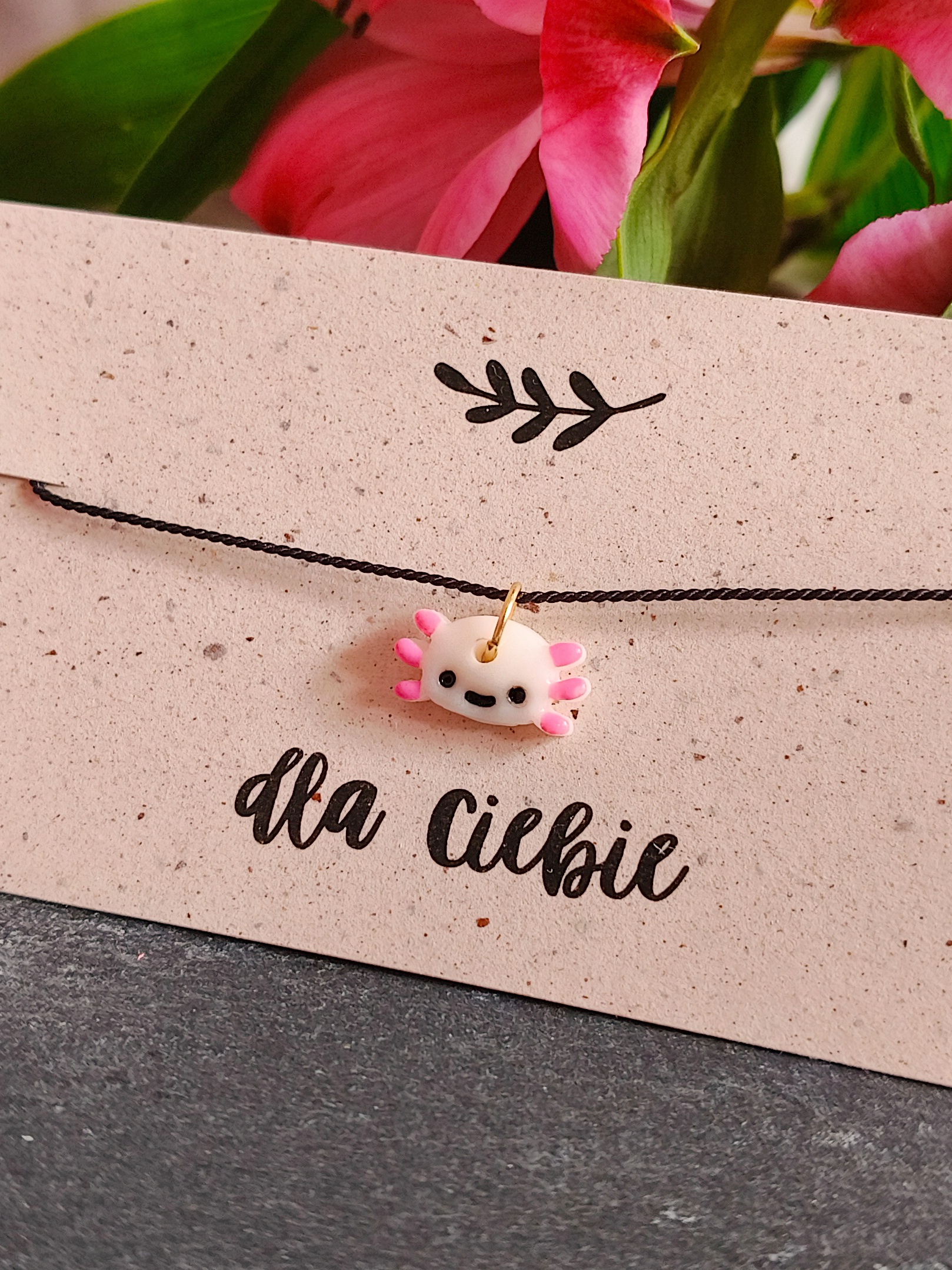 Bransoletka z regulacją – różowy Aksolotl - obrazek 3