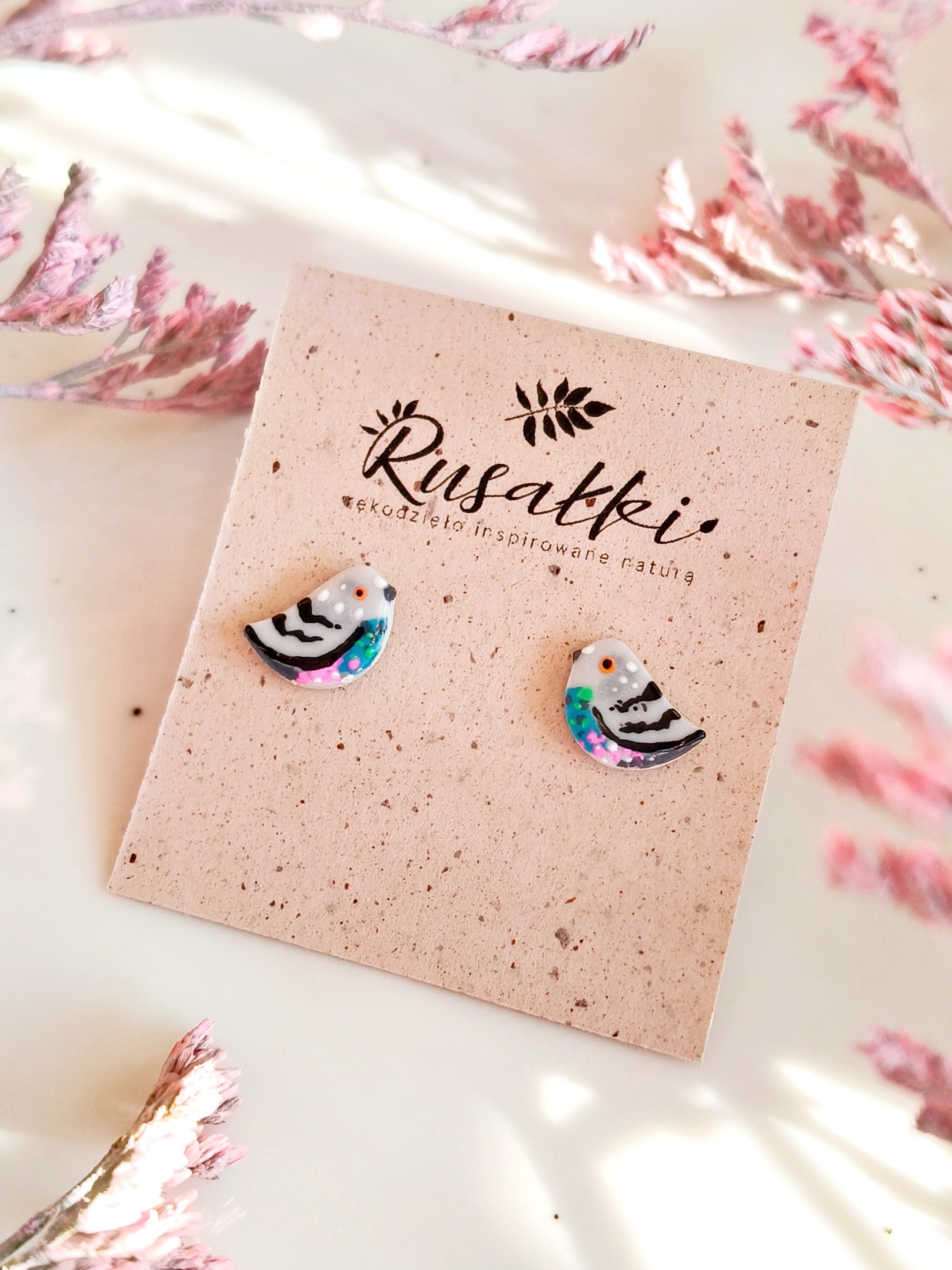 Kolczyki ptaszki – mini Gołąbki - obrazek 5