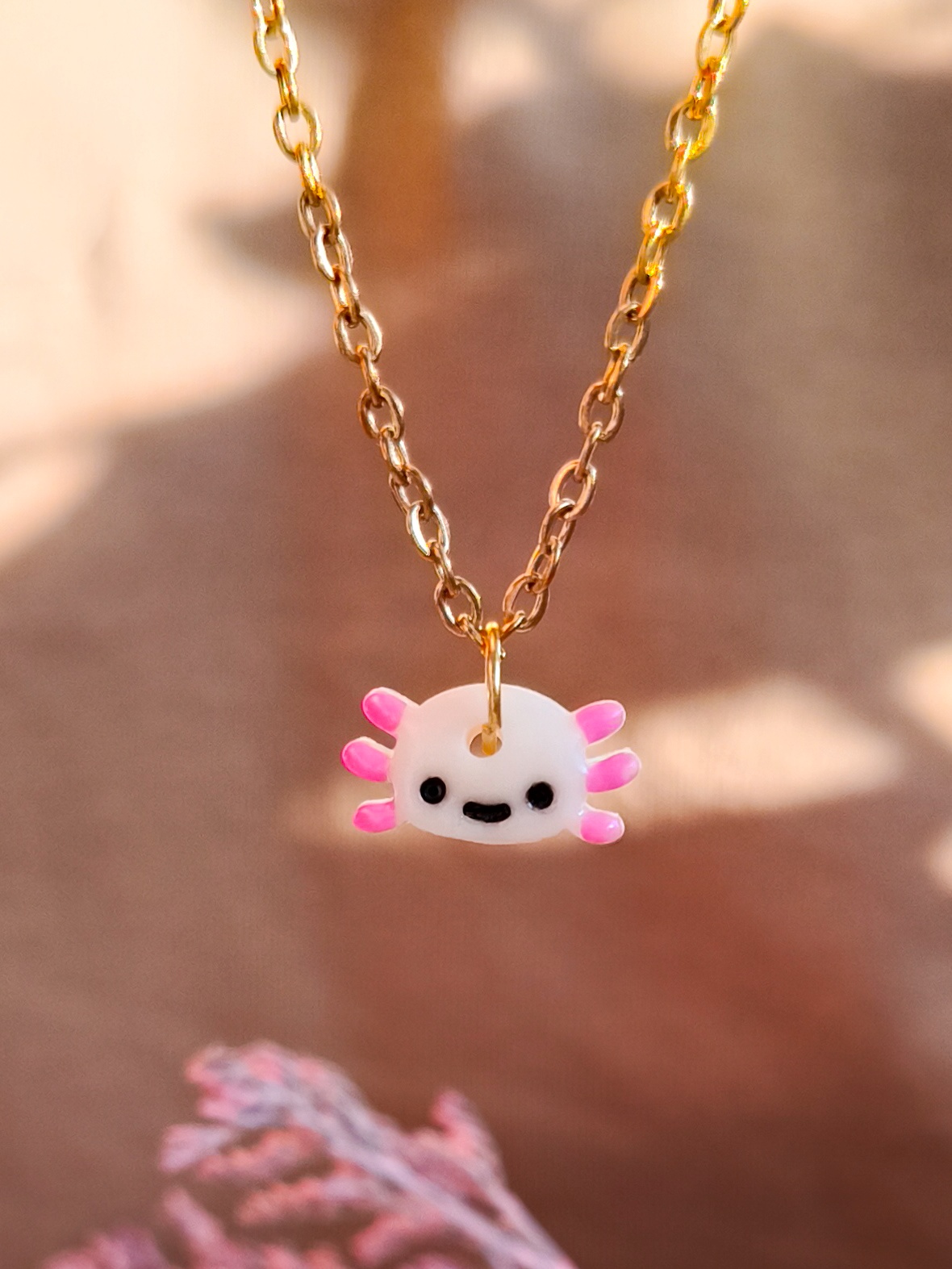 Naszyjnik – różowy mini Aksolotl - obrazek 2