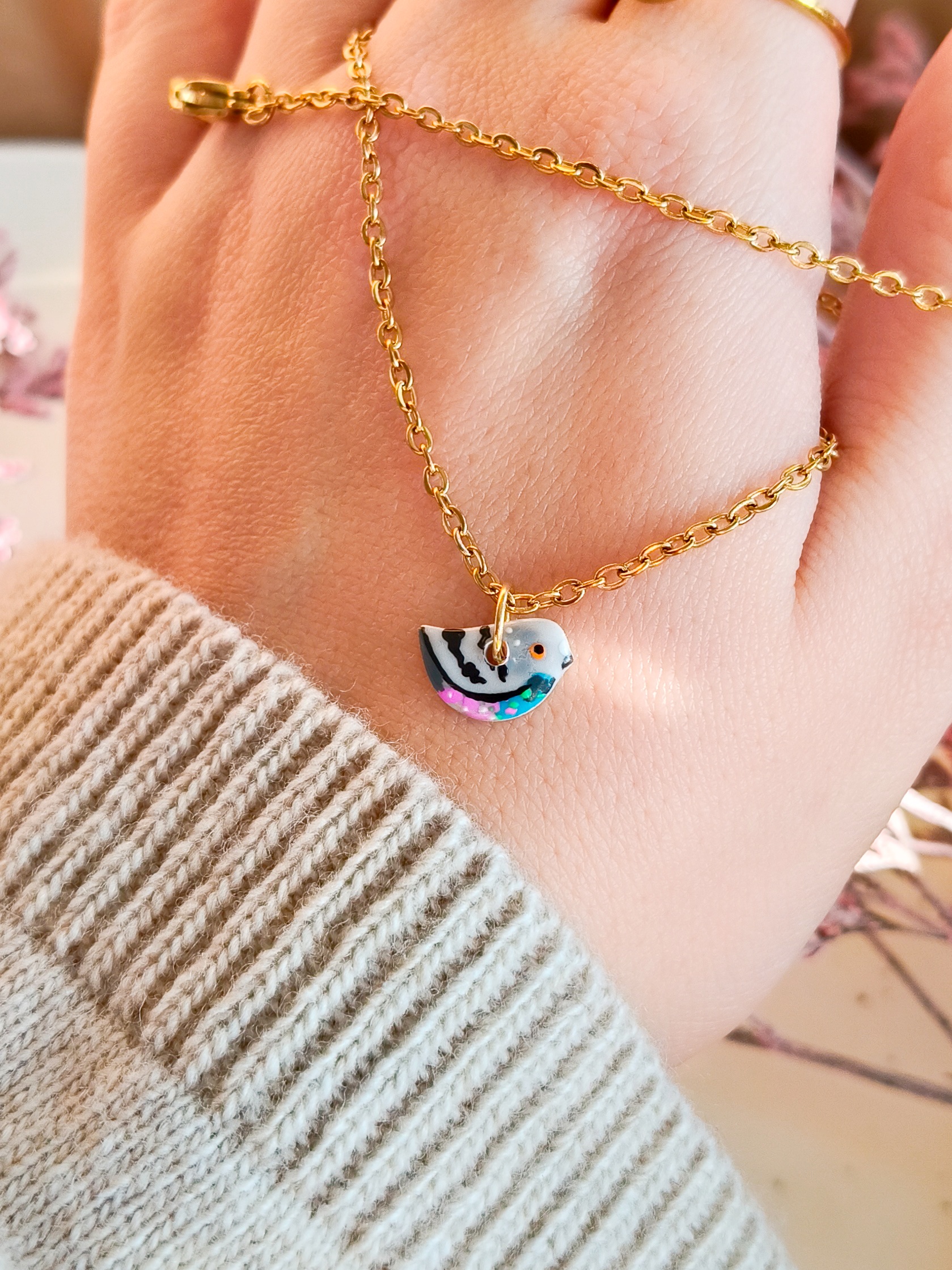 Naszyjnik ptak – mini Gołąbek - obrazek 2