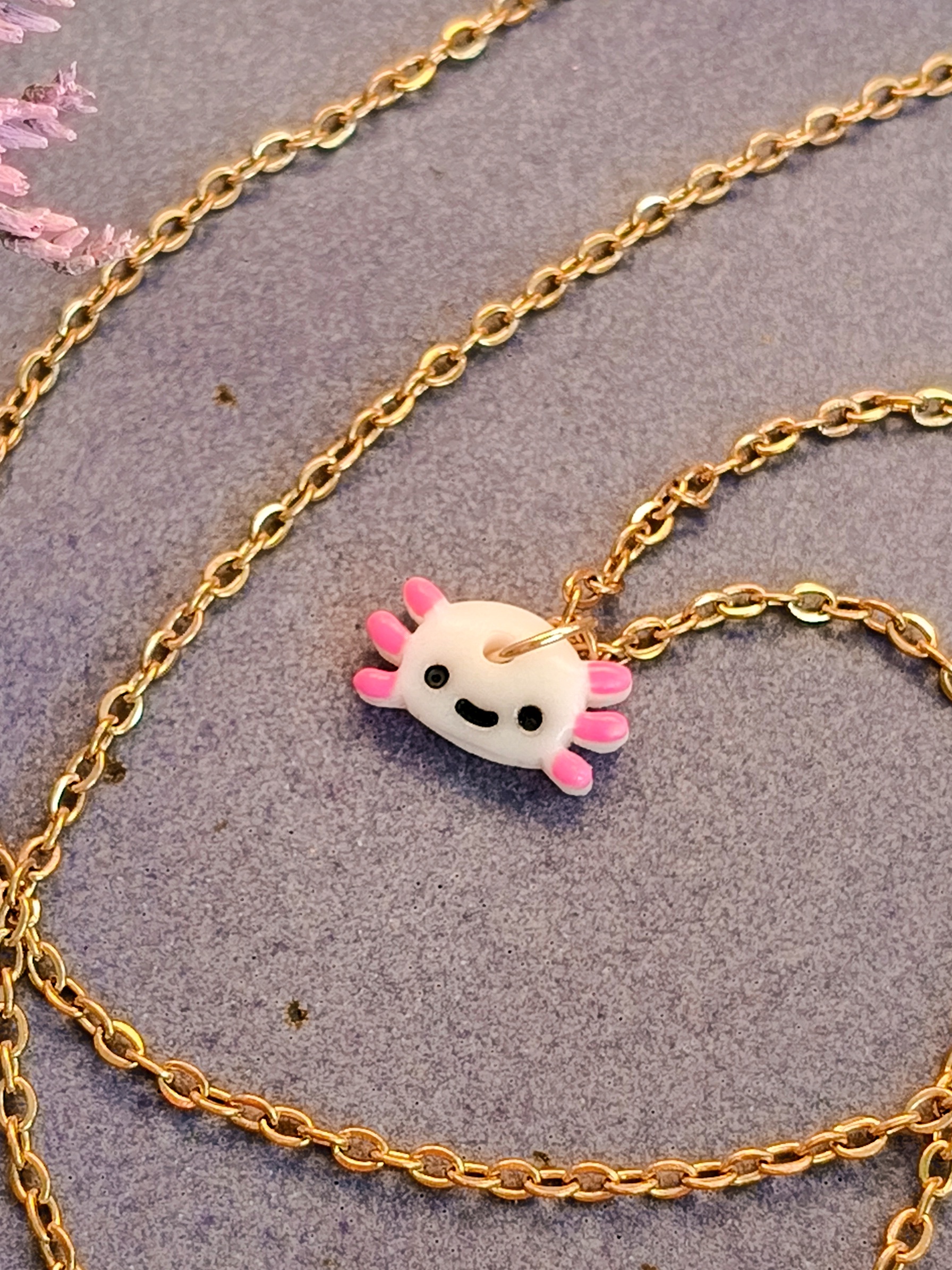 Naszyjnik – różowy mini Aksolotl - obrazek 5