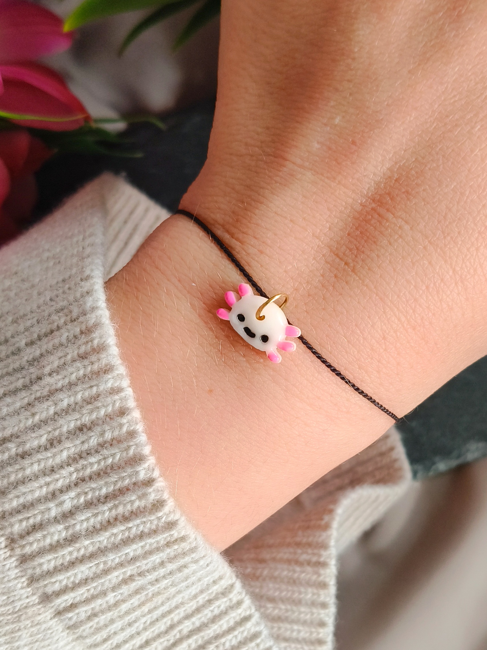 Bransoletka z regulacją – różowy Aksolotl - obrazek 2