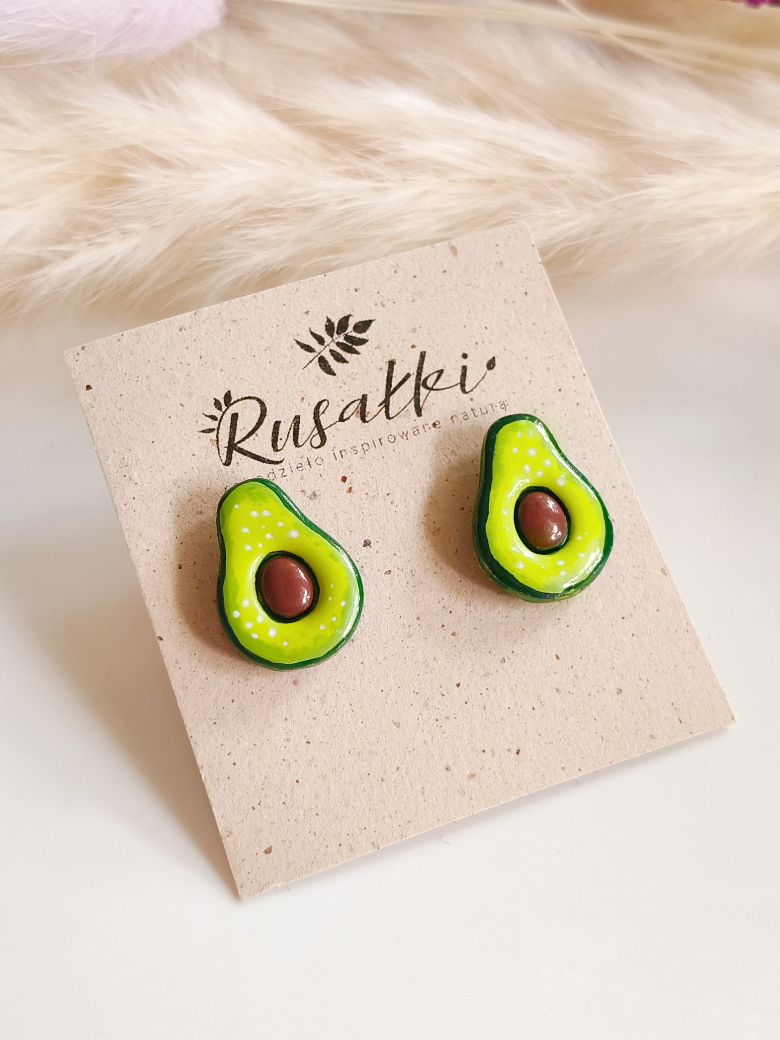 Kolczyki sztyfty – Awokado