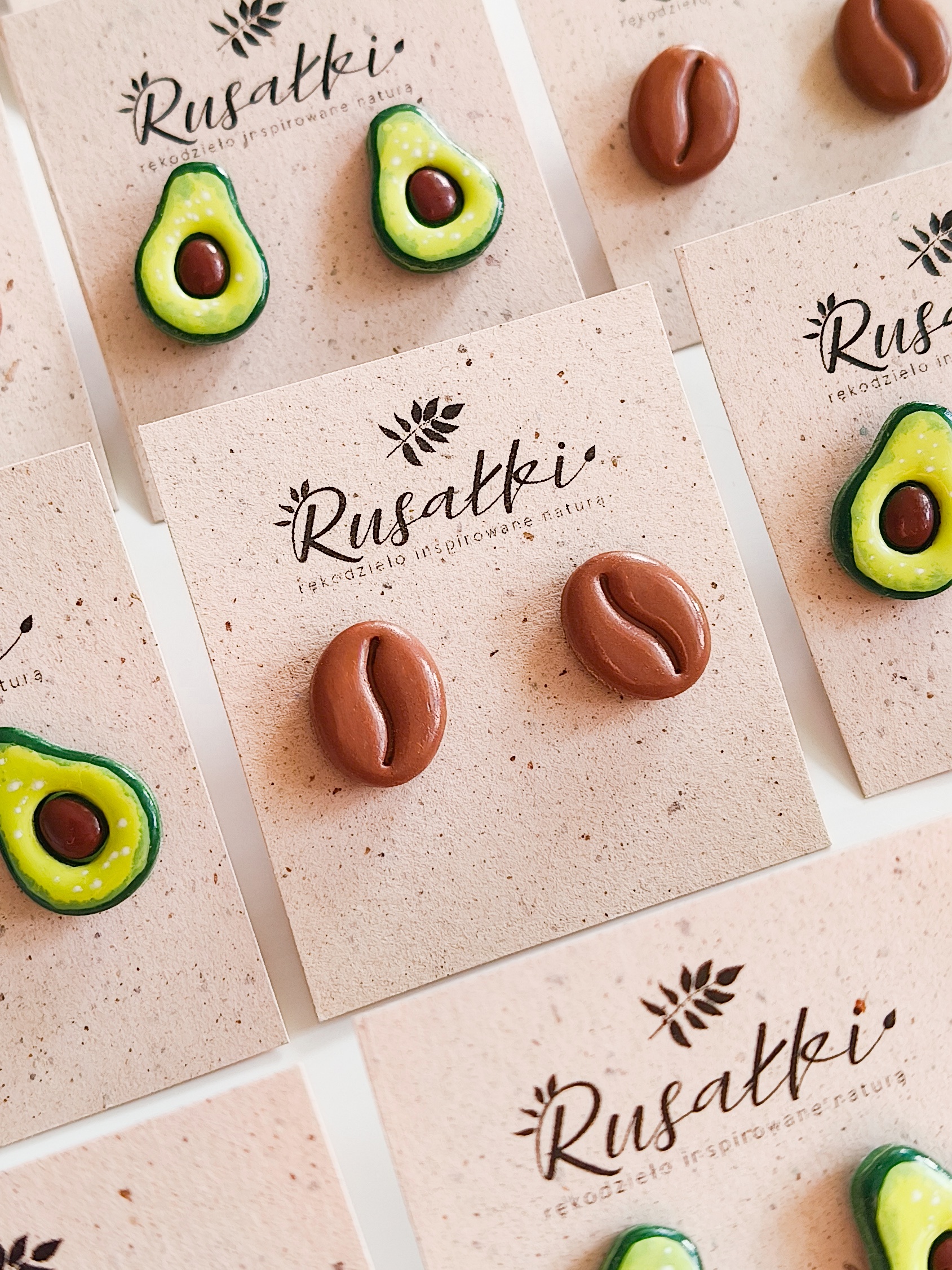 Kolczyki sztyfty – Ziarenko Kawy - obrazek 6