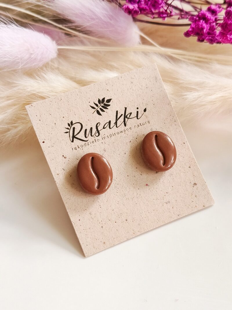 Kolczyki sztyfty – Ziarenko Kawy