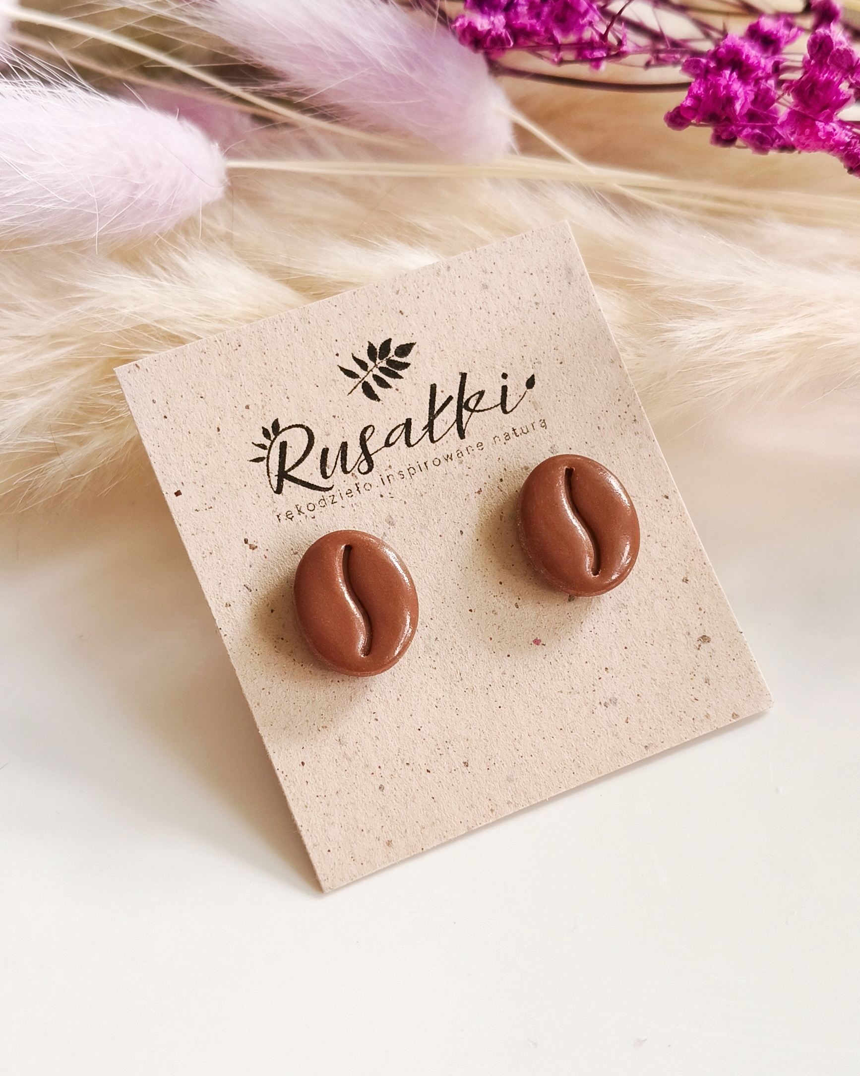 Kolczyki sztyfty – Ziarenko Kawy