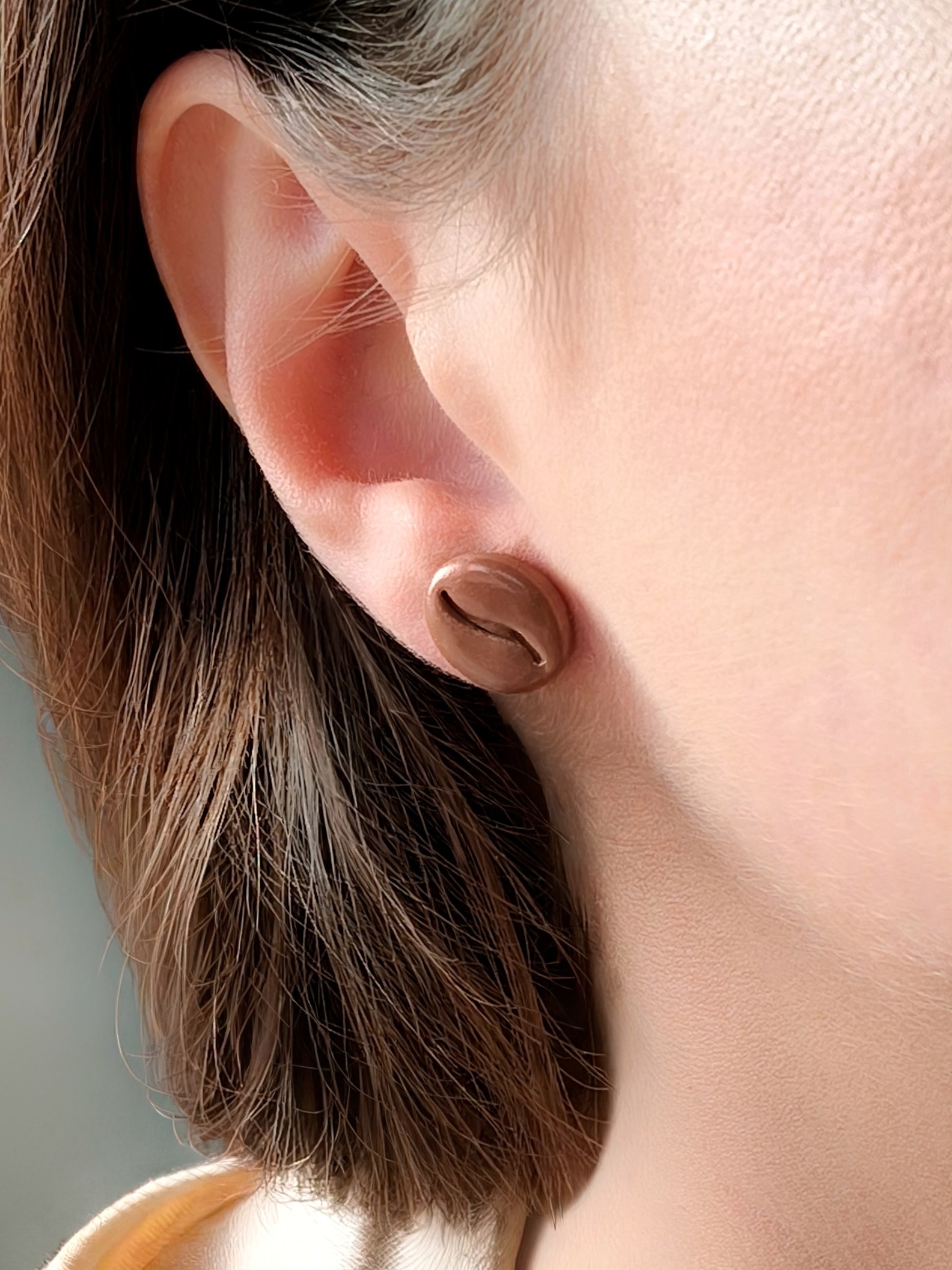 Kolczyki sztyfty – Ziarenko Kawy - obrazek 2