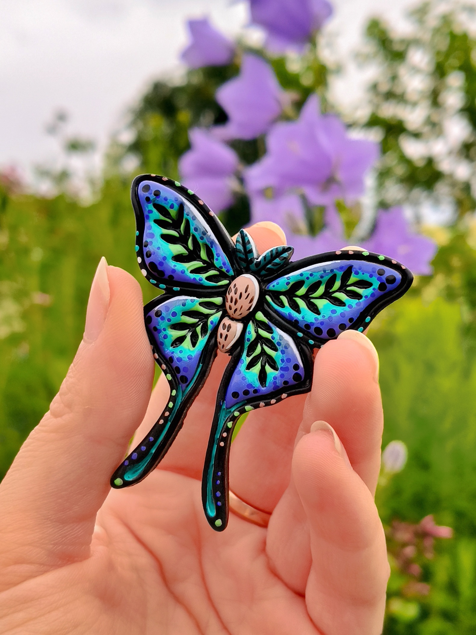 Pin Hipnotyzujący Motyl - Niebieski - obrazek 2