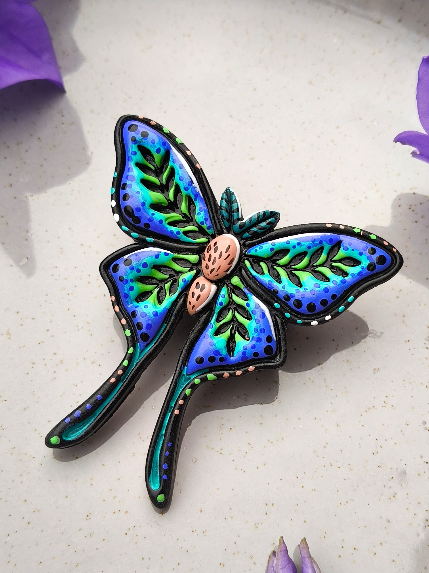 Pin Hipnotyzujący Motyl - Niebieski
