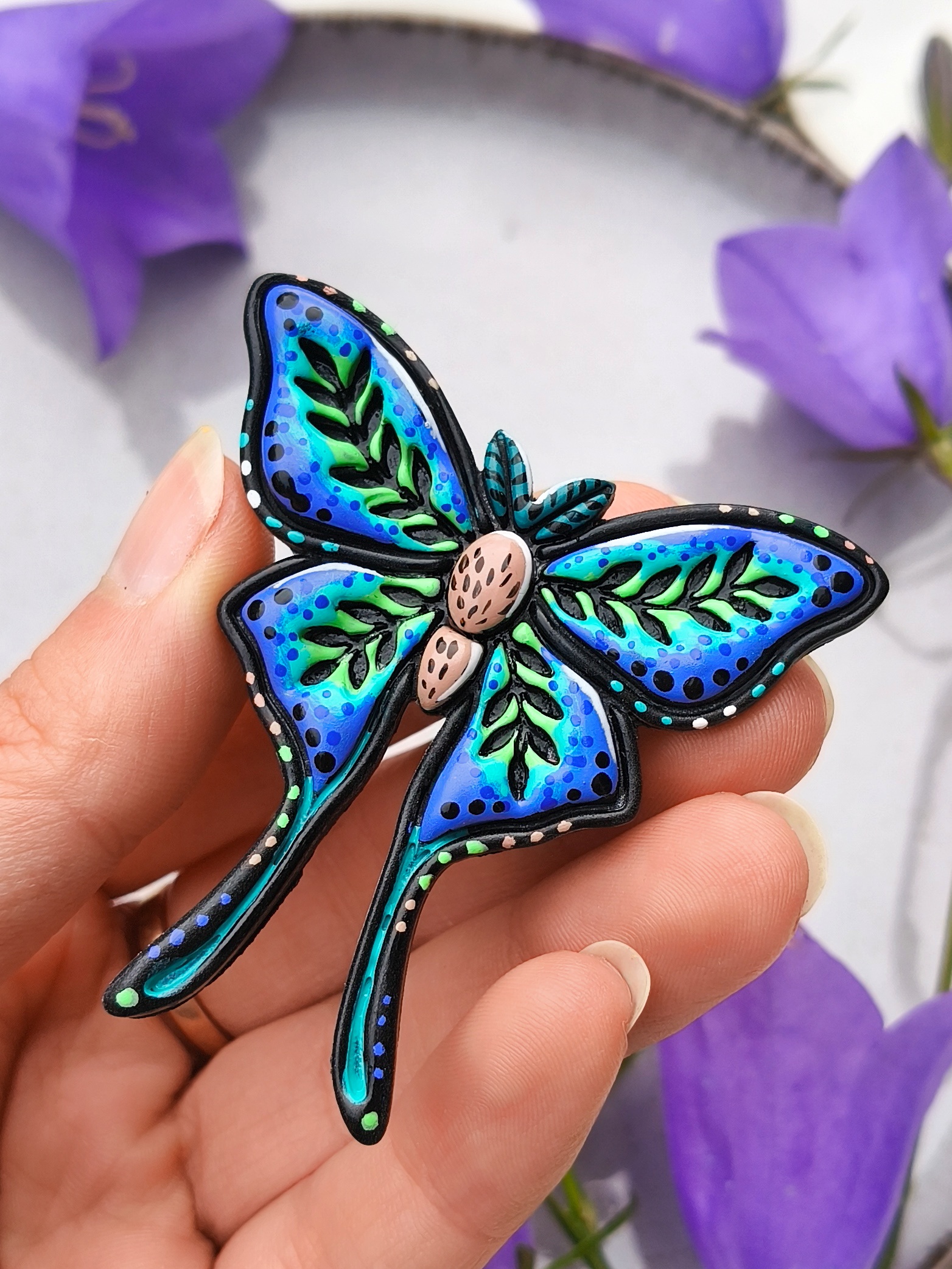 Pin Hipnotyzujący Motyl - Niebieski - obrazek 3