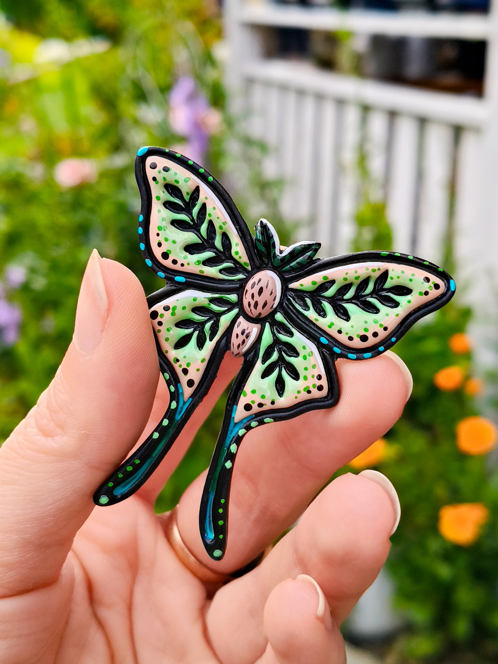 Pin Leśny Motyl - Zielony - obrazek 4