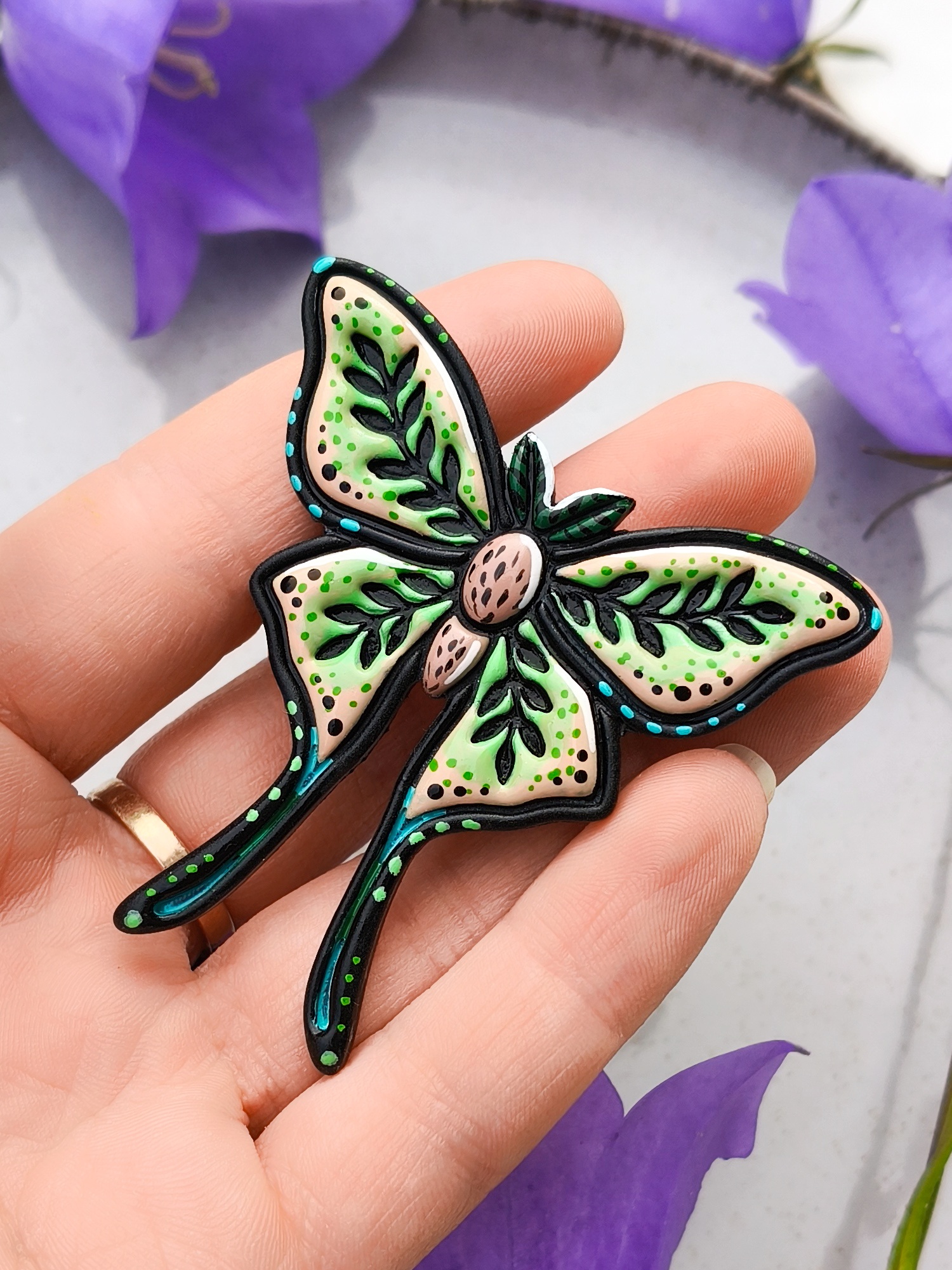 Pin Leśny Motyl - Zielony - obrazek 5